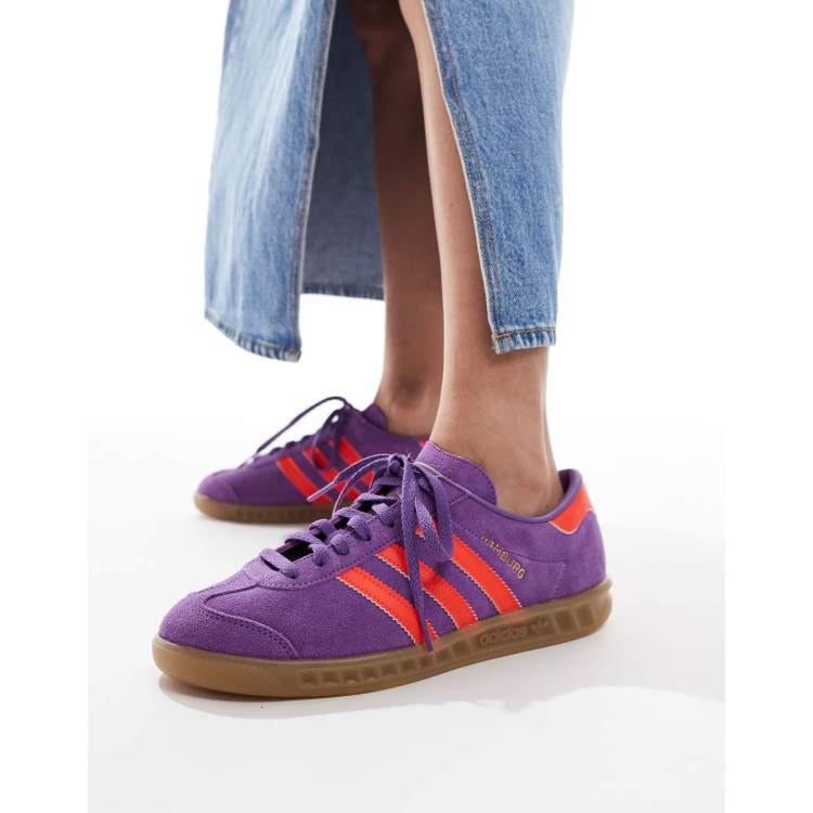adidas Originals Hamburg Sneakers in paars ASOS