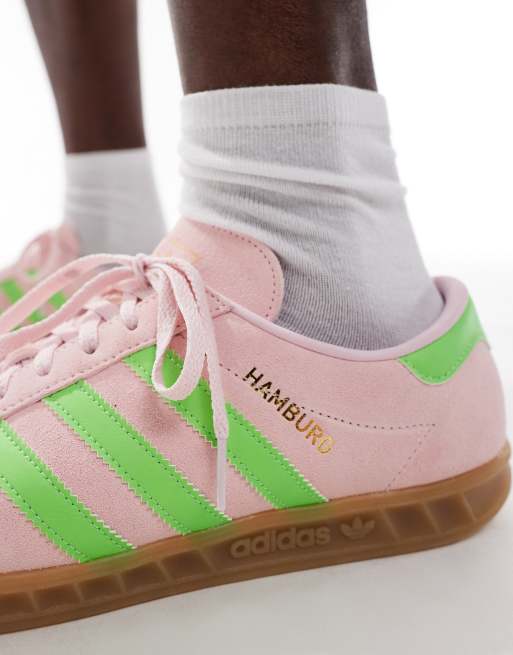 adidas Originals Hamburg sneakers in pink and green | ASOS