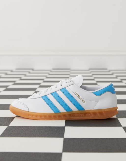 adidas Originals Hamburg sneakers in white and blue | ASOS