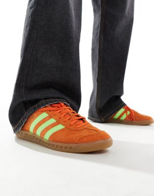 adidas Originals Hamburg trainers in orange and yellow