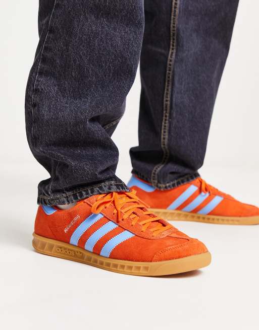 adidas Originals Hamburg trainers in orange with gum sole | ASOS