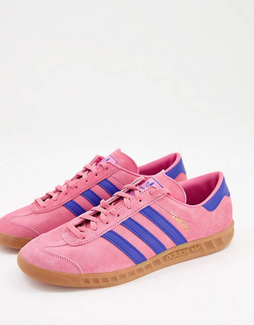 adidas Originals Hamburg trainers in pink and blue