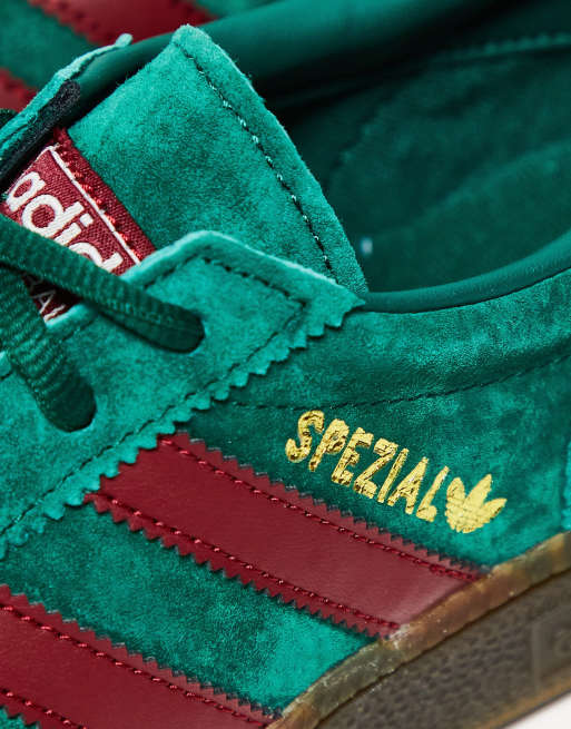 bijkeuken zelfstandig naamwoord punt adidas Originals - Handbal Spezial - Sneakers in groen en bordeauxrood met  rubberen zool - MGREEN | ASOS