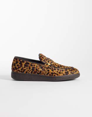 adidas Originals - Handball - Mocassins à imprimé léopard-Marron