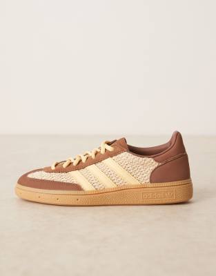 adidas Originals Handball Spezial trainers in brown and yellow with gum sole