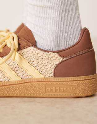 adidas Originals Handball Spezial trainers in brown and yellow with gum sole