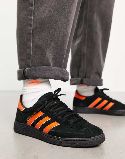 adidas Originals Handball Spezial Baskets avec semelle en caoutchouc Noir et orange BLACK