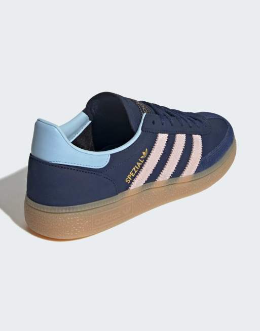 adidas Originals Handball Spezial sneakers in dark blue and light pink