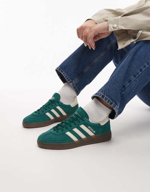 adidas Originals – Handball Spezial – Ciemnozielone buty sportowe z gumową podeszwą