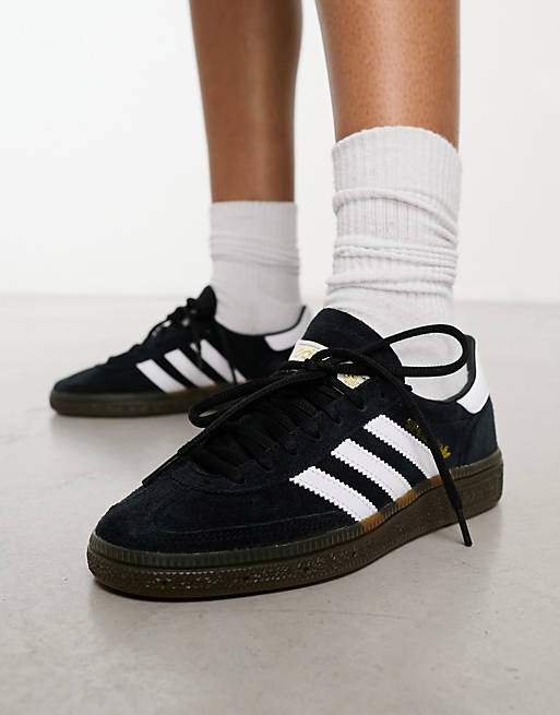 adidas Originals Handball Spezial gum sole trainers in black | ASOS