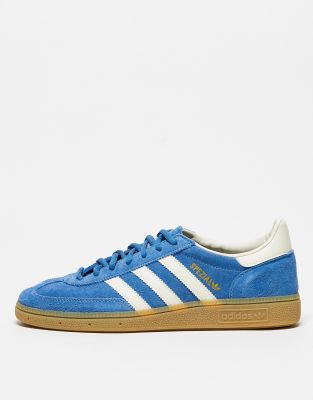 adidas Originals Handball Spezial gum sole trainers in blue and white - ASOS Price Checker