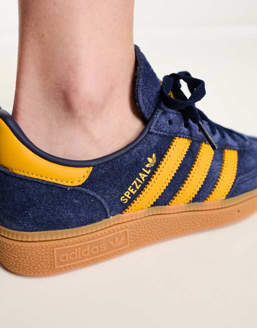 Adidas originals handball spezial trainers outlet in navy with gum sole