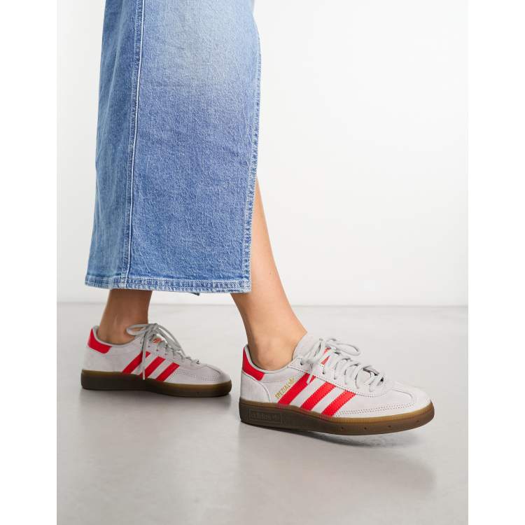 adidas Originals Handball Spezial gum sole trainers in grey and