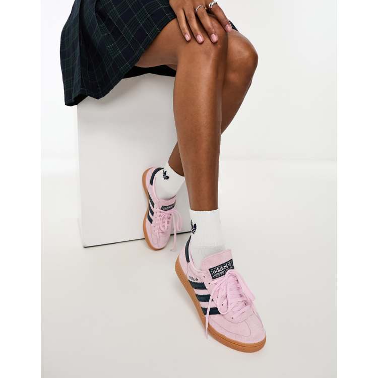 adidas Originals Handball Spezial gum sole trainers in pink and