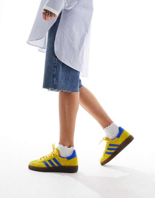 Adidas blue clearance and yellow trainers