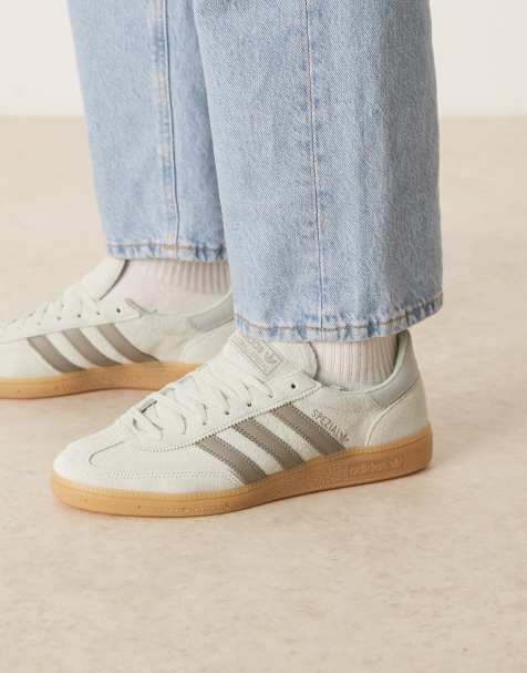 adidas Originals – Handball Spezial – Ljusgrön och grå sneakers med gummisula - view 1