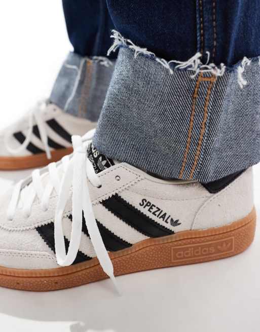adidas Originals Handball Spezial rubber sole sneakers in cream and black