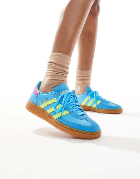adidas Originals Handball spezial shoes in blue yellow and pink - view 1