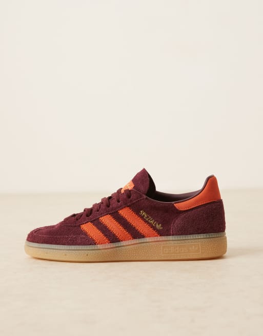 adidas Originals Handball spezial shoes in maroon / preloved red / gum