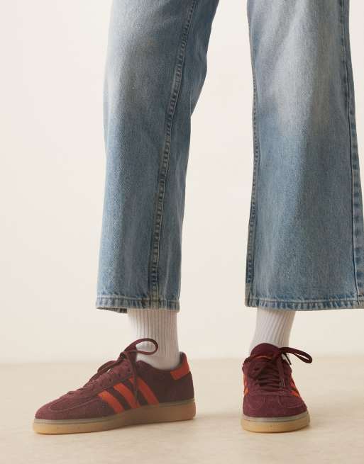 adidas Originals Handball spezial shoes in maroon / preloved red / gum