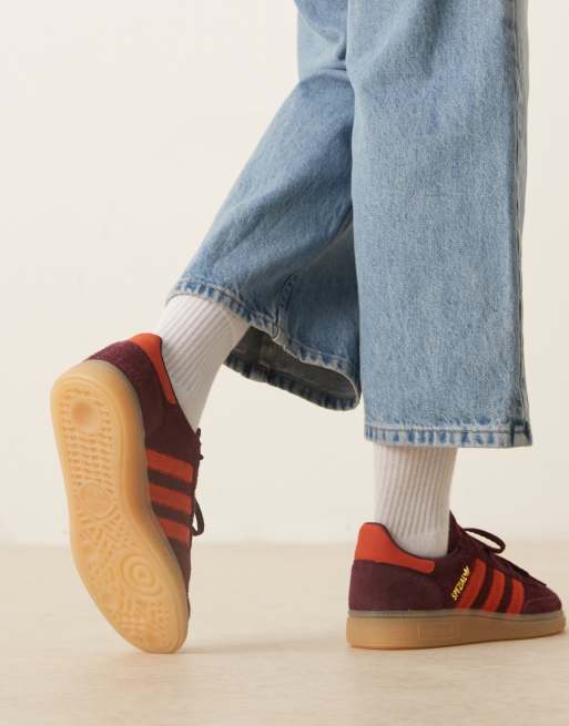 adidas Originals Handball spezial shoes in maroon / preloved red / gum