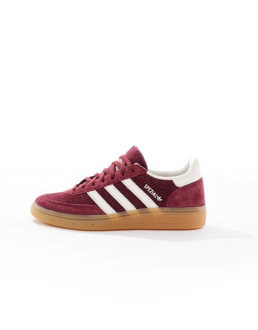 adidas Originals Handball Spezial Sneaker aus burgunderfarbenem Cord ASOS