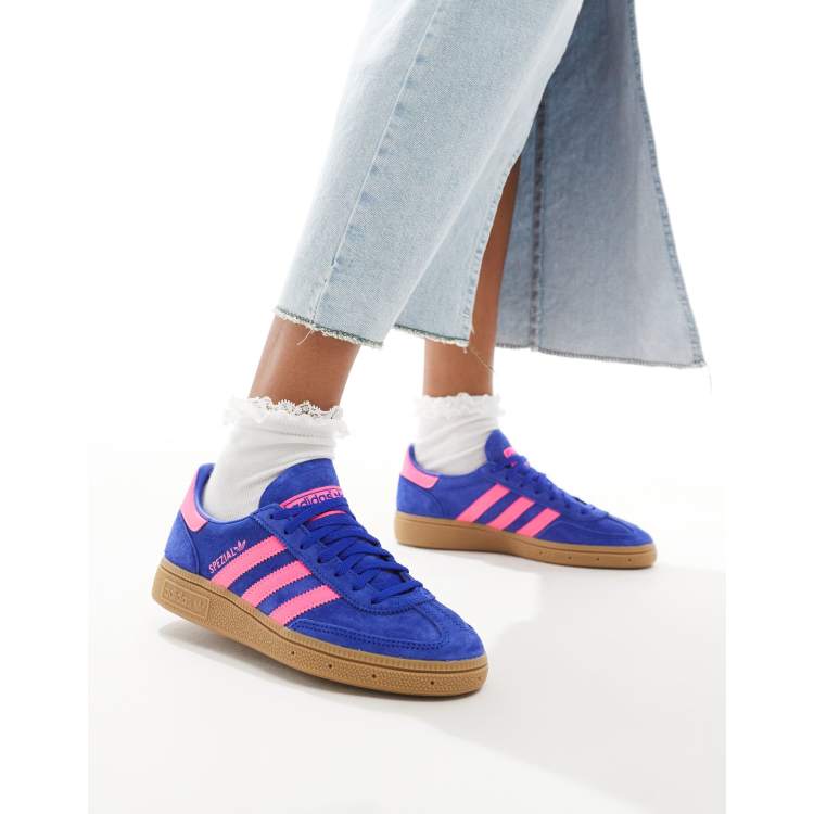 adidas Originals Handball Spezial Sneaker in Blau und Rosa mit Gummisohle ASOS