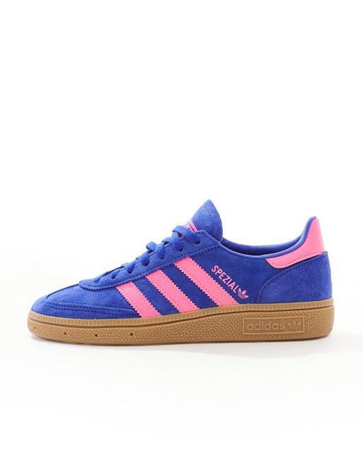 adidas Originals Handball Spezial Sneaker in Blau und Rosa mit Gummisohle