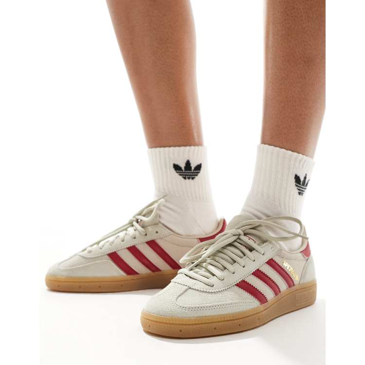 adidas Originals Handball Spezial Sneaker in Grau und Burgunderrot ASOS