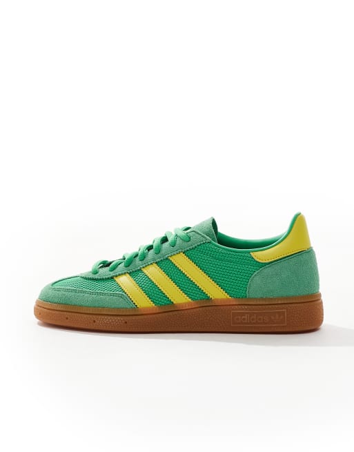 adidas Originals Handball Spezial trainers in green and yellow