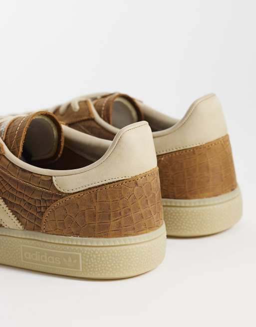 adidas Originals Handball Spezial sneakers in beige croc | ASOS