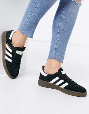 adidas Originals Handball sneakers in black with sole | ASOS