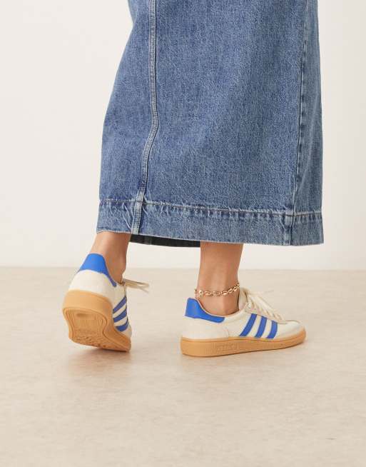 adidas Originals Handball Spezial sneakers in cream and blue | ASOS
