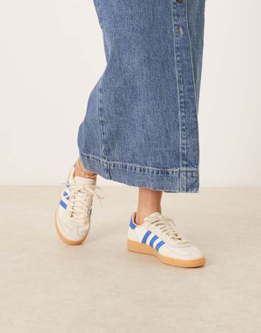 adidas Originals Handball Spezial sneakers in cream and dark blue