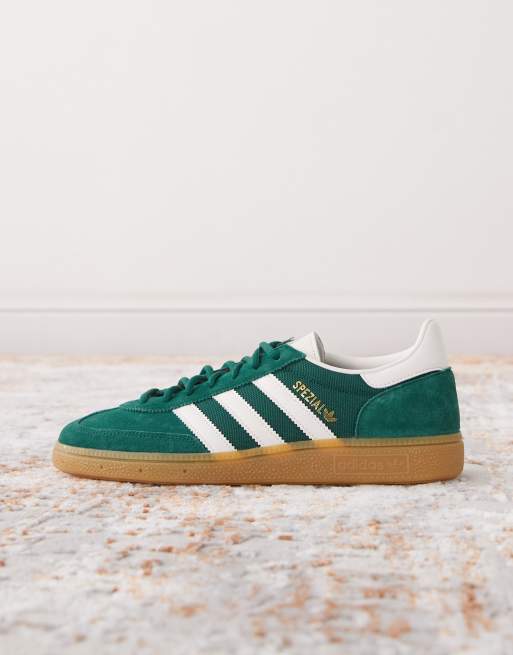 adidas Originals Handball Spezial trainers in dark green and white