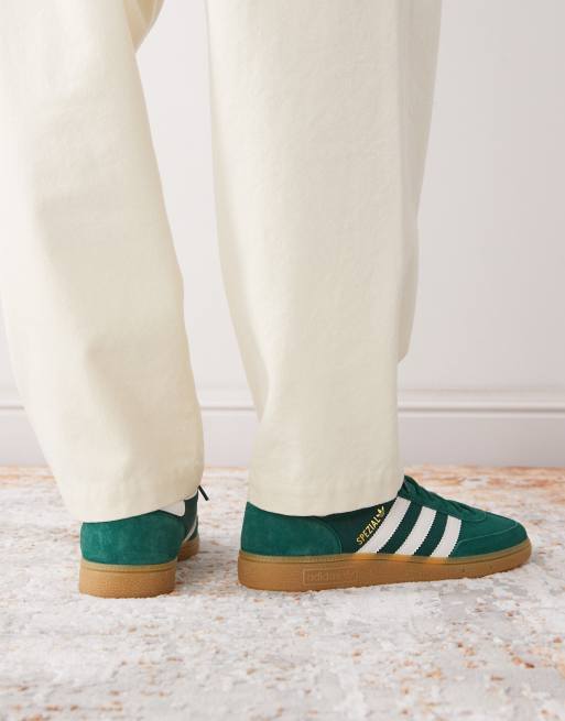 adidas Originals Handball Spezial trainers in dark green and white