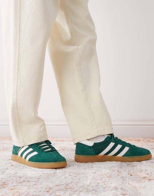 adidas Originals Handball Spezial trainers in dark green and white