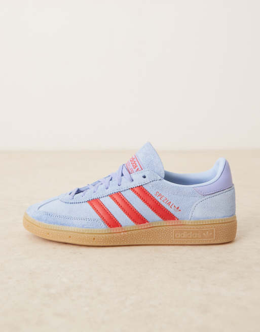 adidas Originals Handball Spezial sneakers in light blue and red