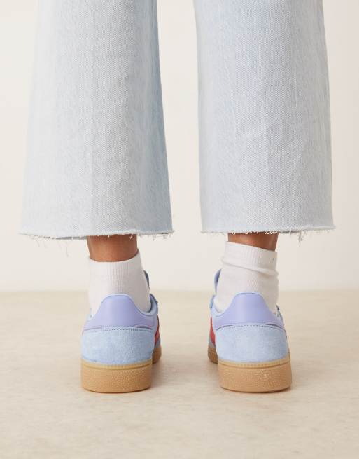 adidas Originals Handball Spezial sneakers in light blue and red