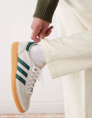 Adidas Originals Handball Spezial Sneakers In Light Gray And Dark Green
