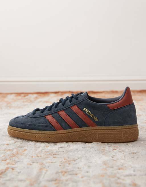 adidas Originals Handball Spezial trainers in navy and burgundy