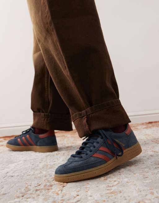 adidas Originals Handball Spezial trainers in navy and burgundy