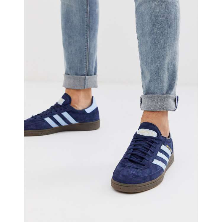 adidas Originals handball spezial sneakers in navy with gum sole