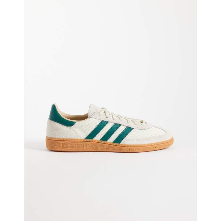 adidas Originals Handball Spezial sneakers in off white and green