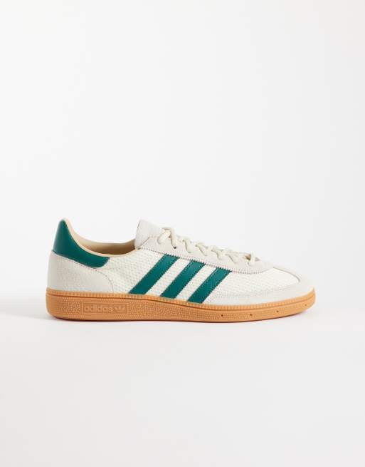 adidas Originals Handball Spezial sneakers in off white and green