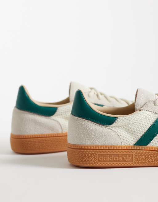 adidas Originals Handball Spezial sneakers in off white and green