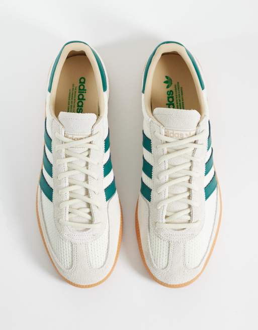 adidas Originals Handball Spezial sneakers in off white and green