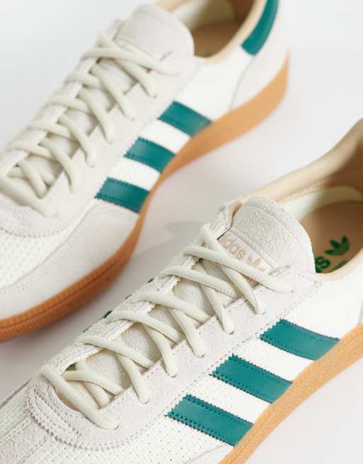 adidas Originals Handball Spezial sneakers in off white and green