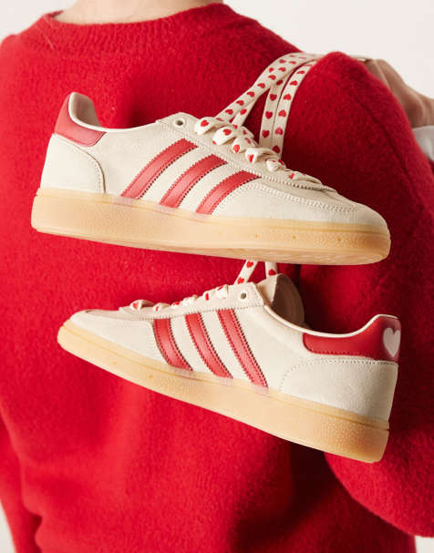 adidas Originals Handball Spezial sneakers in off white and red - view 1