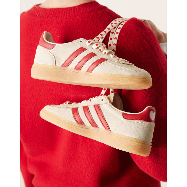 adidas Originals Handball Spezial sneakers in off white and red | ASOS
